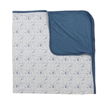 Blue Wild West Stroller Blanket