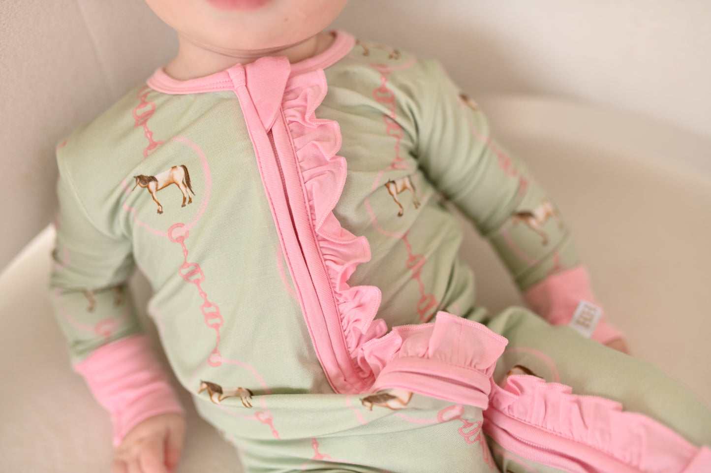 Girls Paloma Roundup Ruffle Double Zipper Romper