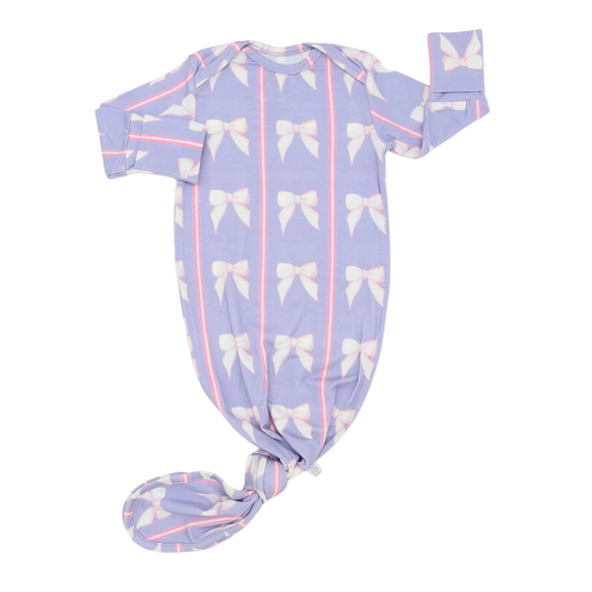 Purple Bow Girls Knotted Gown