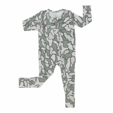 Boys HHxCC Double Zipper Romper - RVR Cam Offshore