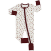Boys Maroon Bulldog Zipper Romper