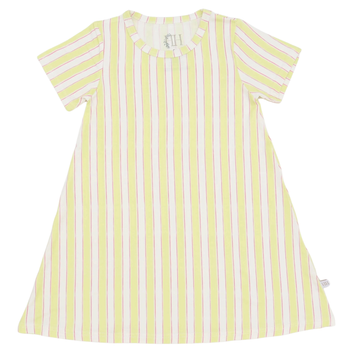 Girls Yellow Stripe Bamboo Dress