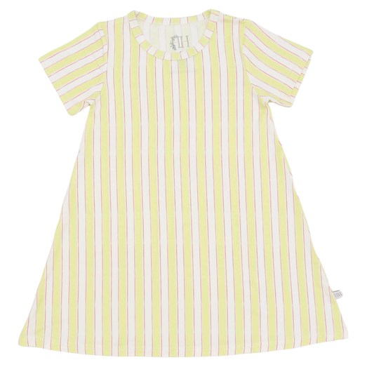 Girls Yellow Stripe Bamboo Dress