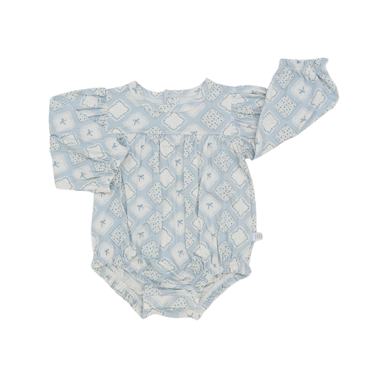 Girls Bow Quilted Patch Long Sleeve Girls Bubble