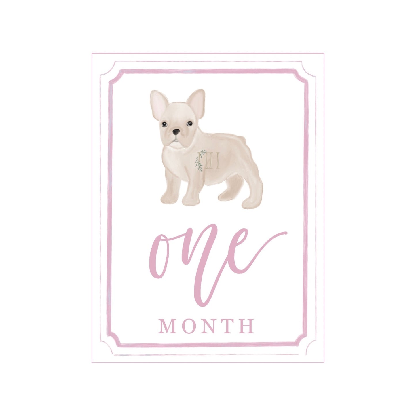 Pink Frenchie Milestone Cards