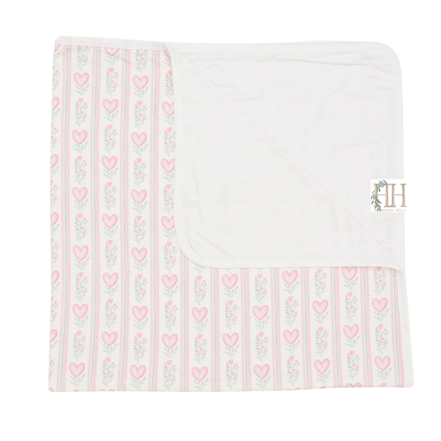 Floral Heart Stroller Blanket