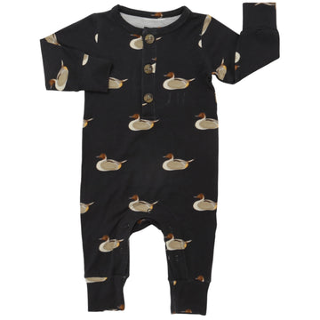 Boys Pintail Duck Long Sleeve Button Romper