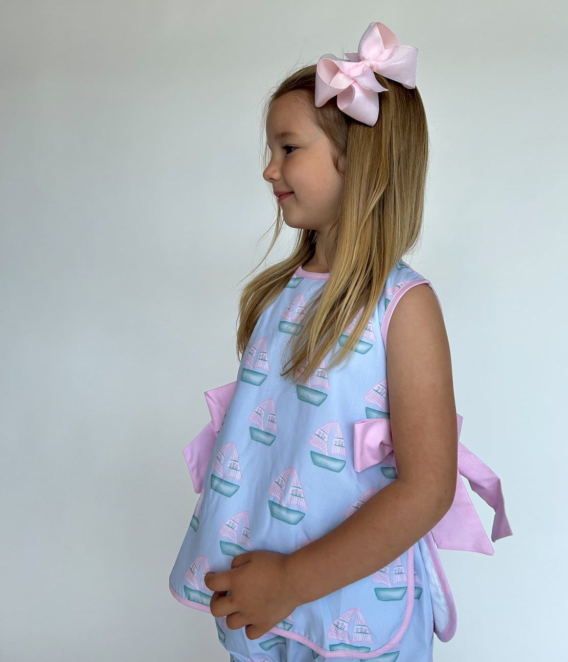 Girls Sailboat Tie Bloomer Set