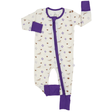 Boys Purple Toad Zipper Romper