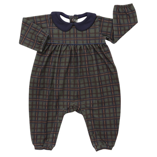 Boys Cabin Cozy Long Sleeve Collared Romper