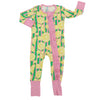 Girls Lemon Double Zipper Romper