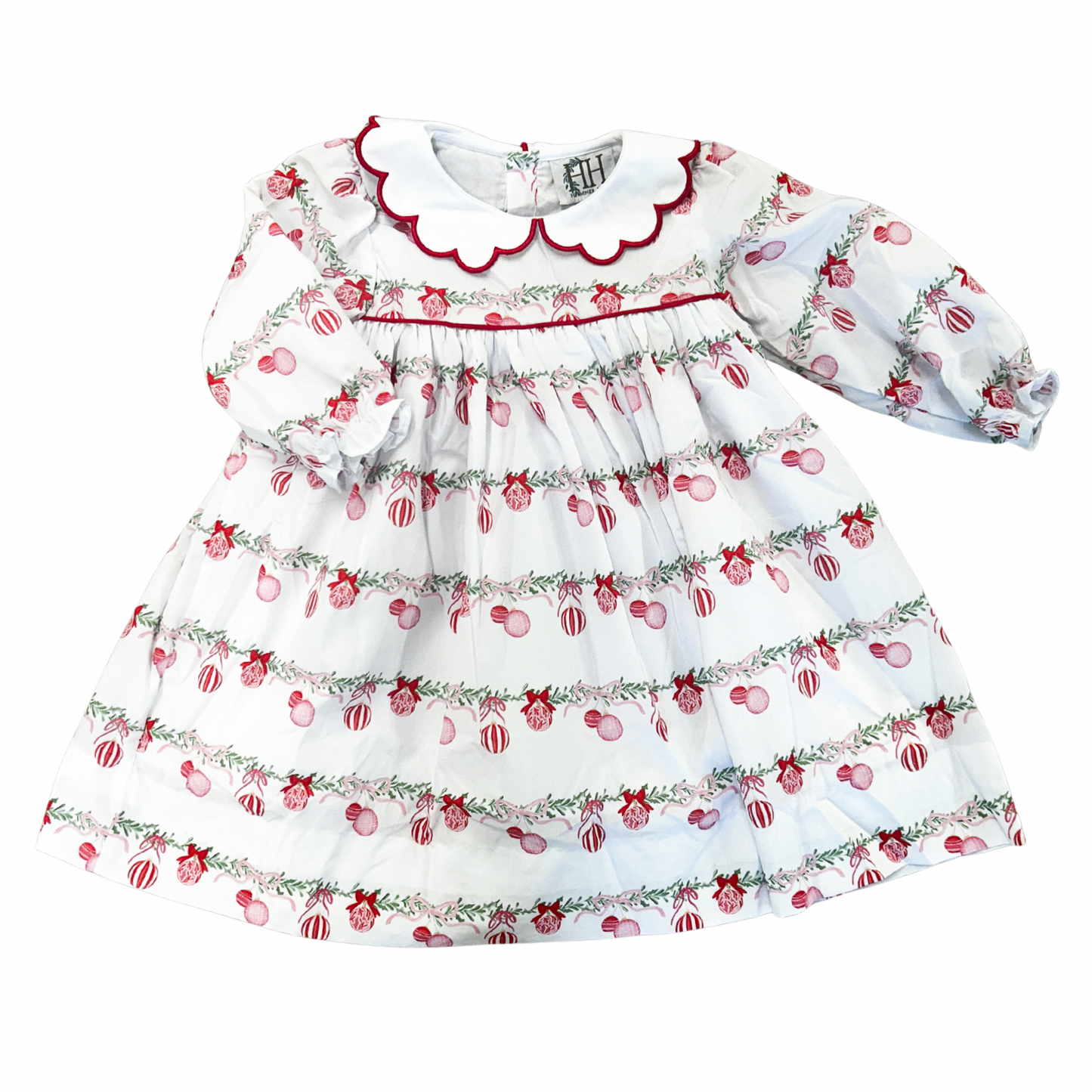 Girls Pinkmas Joy Collar Dress