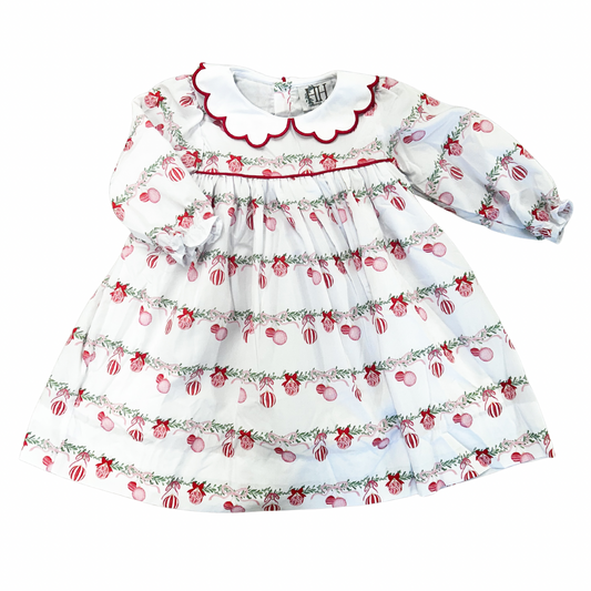 Girls Pinkmas Joy Collar Dress