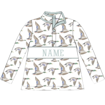 (PRE PURCHASE: ARRIVING LATE OCTOBER) Boys Smocked Plate Flyin' South Pullover
