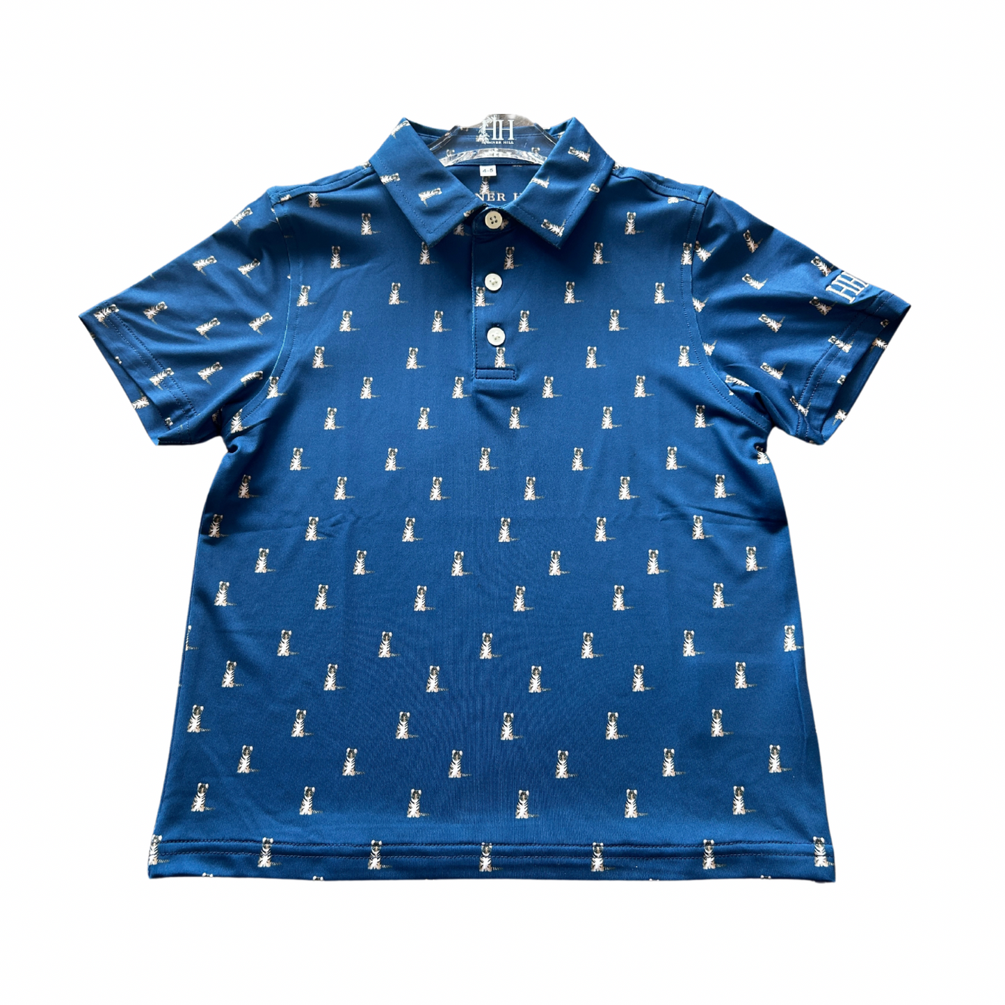 Boys Navy Tiger Performance Polo