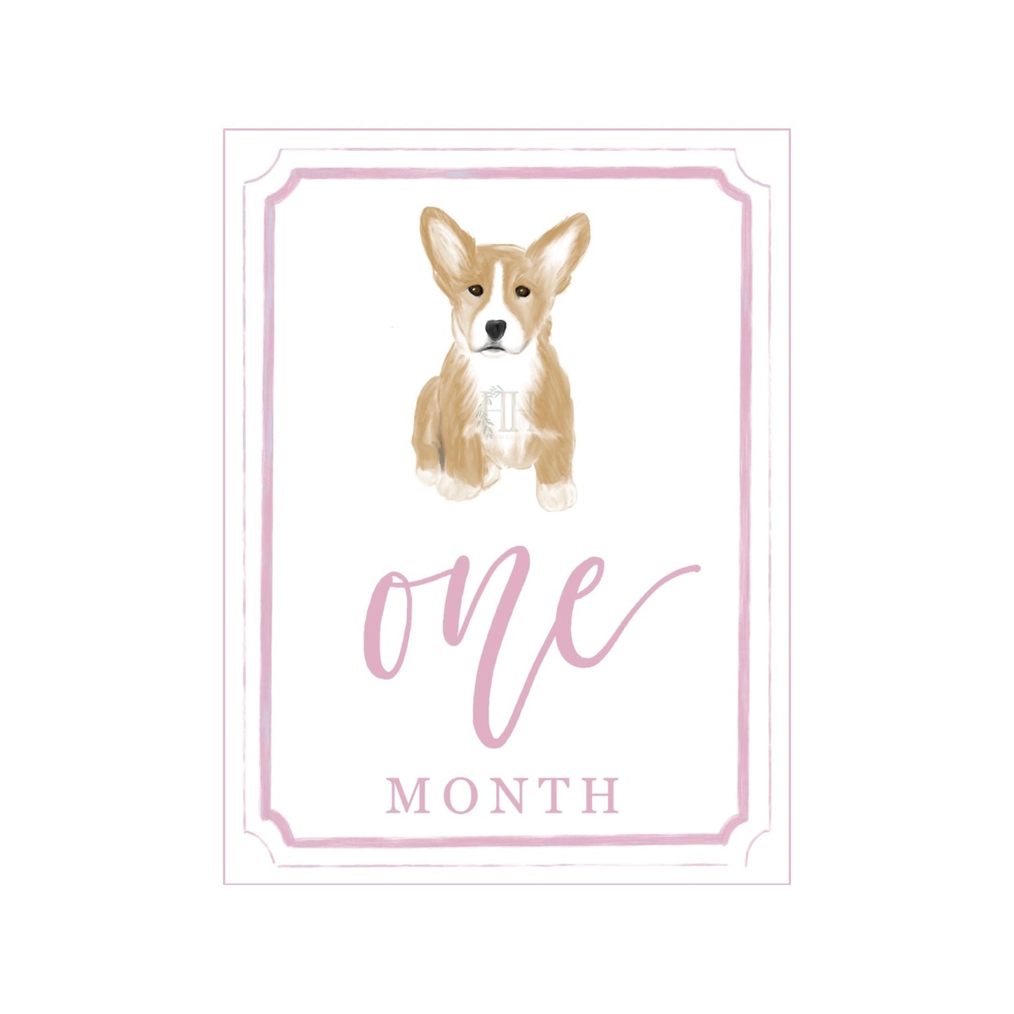 Pink Corgi Milestone Cards