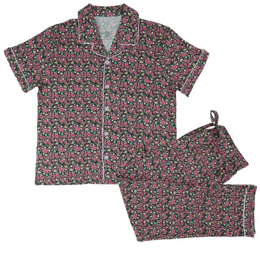 Womens Azalea Button Down Short Sleeve Bamboo Loungewear Set