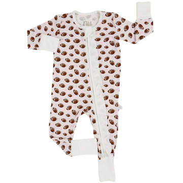 Girls Ruffle Football Zipper Romper