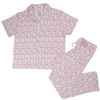 Womens HH 3rd Birthday Pink Short Sleeve Button Down Loungewear Set