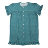 Womens Teal Zebra Ruffle Sleeve Bamboo Nightgown
