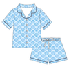 Womens Seashell Button Down Shorts Set