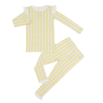Girls Yellow Stripe Loungewear Set