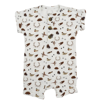 Boys Outdoor Button Romper