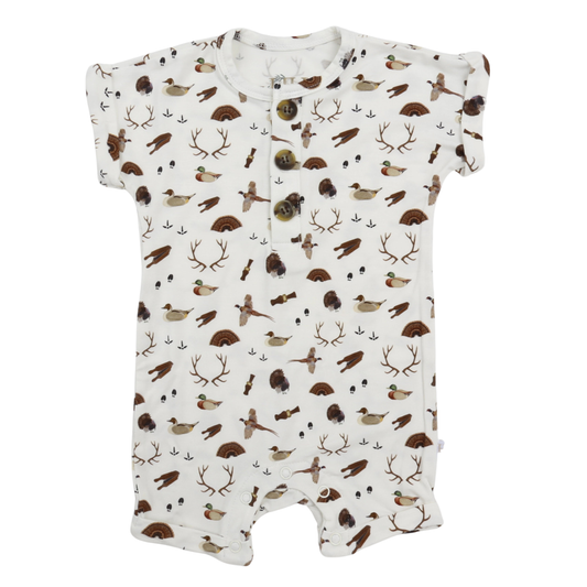 Boys Outdoor Button Romper