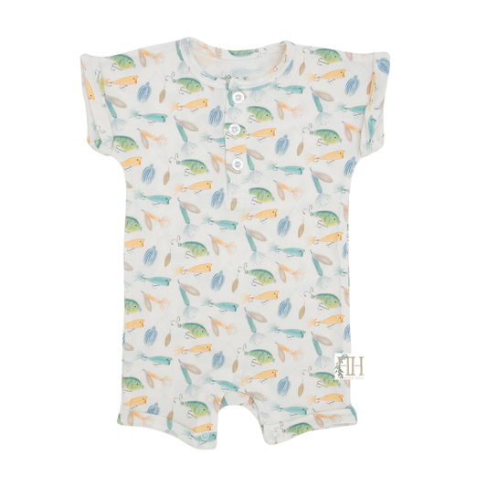 Gone Fishing Button Romper