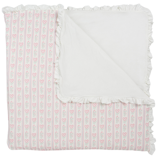 Floral Heart Large Blanket