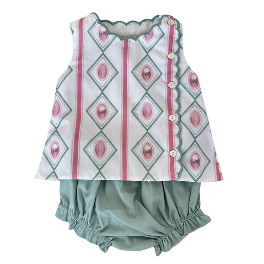 Girls Arizona Scalloped Diaper Set