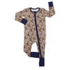 Boys Navy Pheasant Zipper Romper