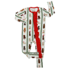 Girls Santa Pups Ruffle Zipper Romper