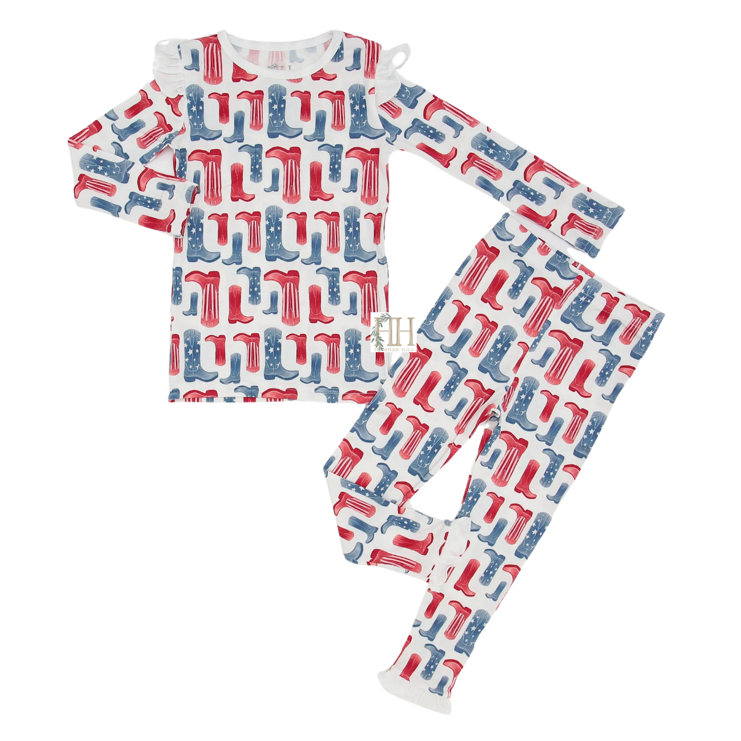 Girls Freedom Boots Ruffle Loungewear Set