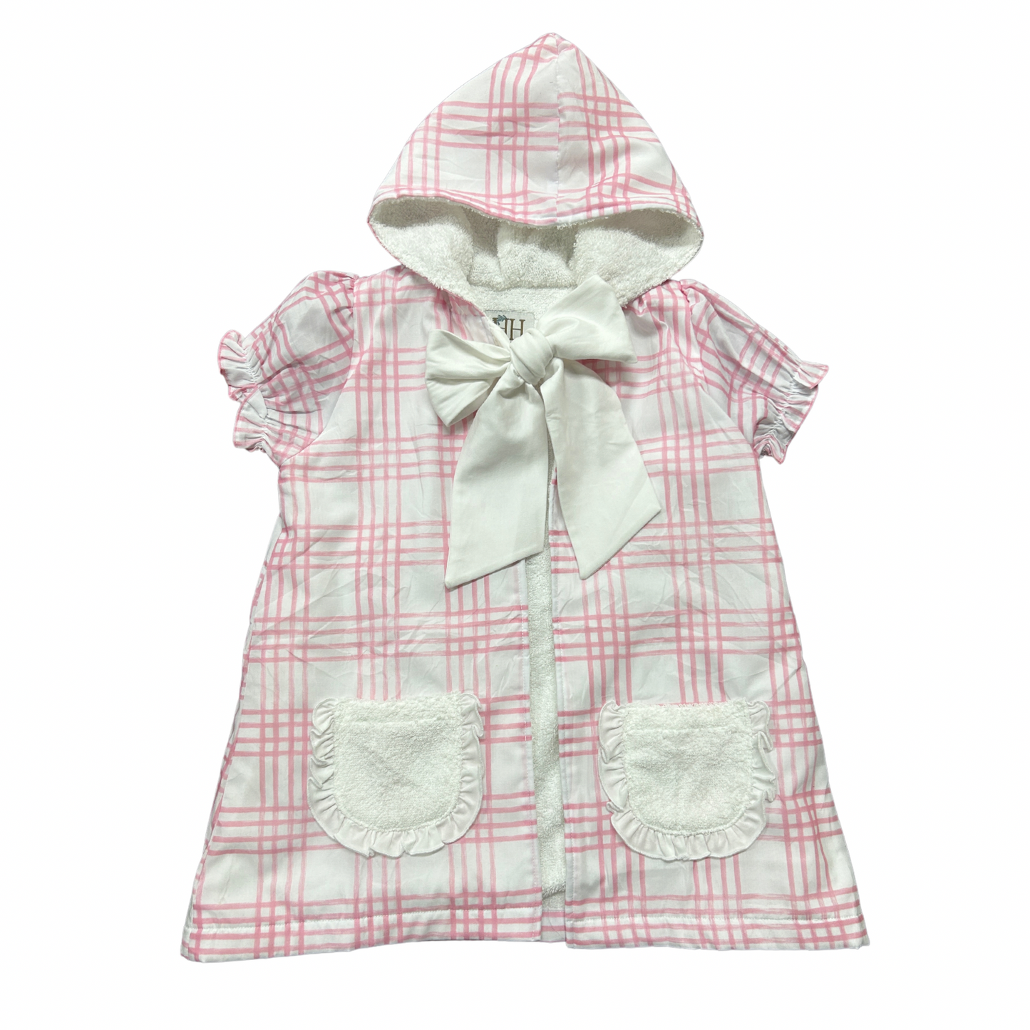 (PRE PURCHASE) Preppy Pink Plaid Hooded Coverup