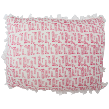 Girls Rodeo Cowgirl Ruffle Standard Pillow & Pillowcase