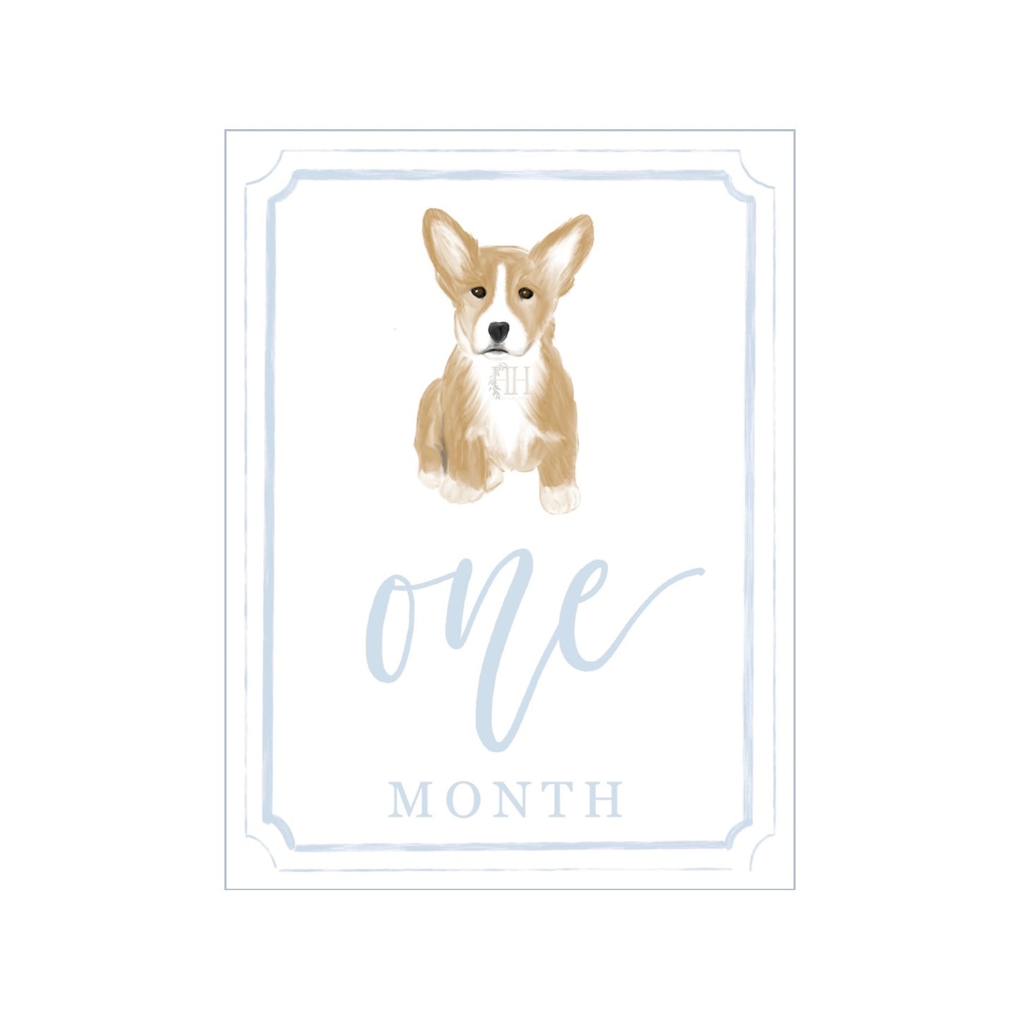 Blue Corgi Milestone Cards