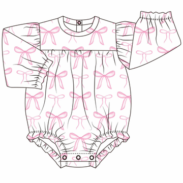 (PRE ORDER: EARLY NOVEMBER) Girls Bigger the Bow Long Sleeve Bamboo Bubble
