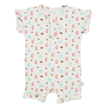 Boys Blue Miss Button Romper