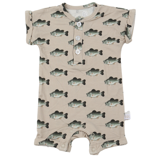 Boys Bass Button Romper