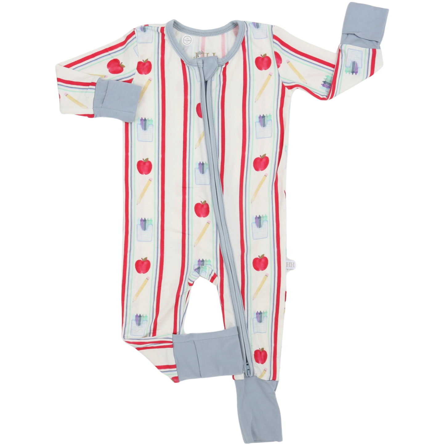 Boys Back to School Double Zipper Romper