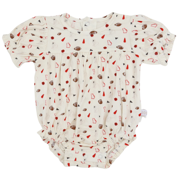 Girls Red Bulldog Pom Bamboo Bubble