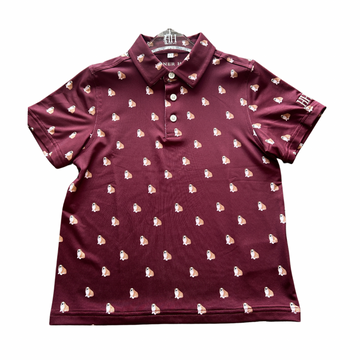 Boys Maroon Bulldog Performance Polo