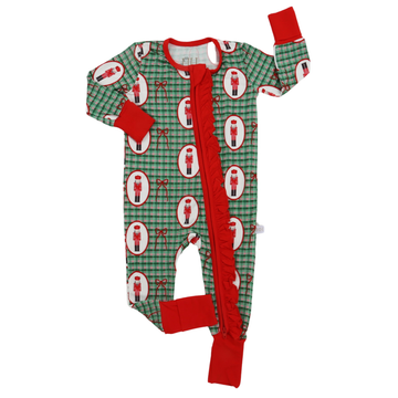 Girls Nutcracker Ruffle Zipper Romper