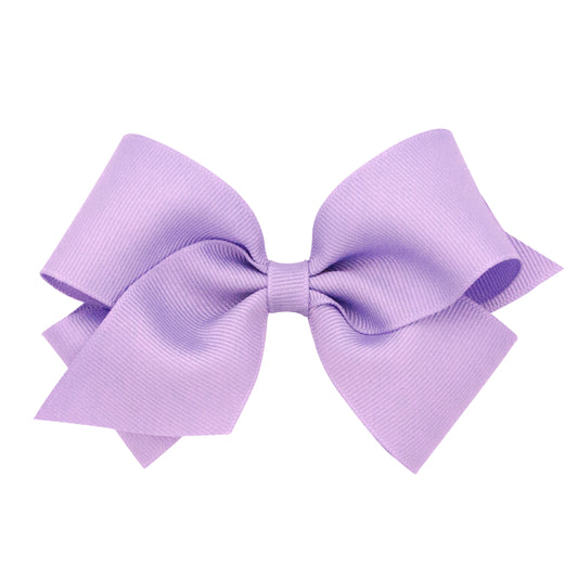 Small Classic Grosgrain Hair Bow (Plain Wrap) - Light Orchid