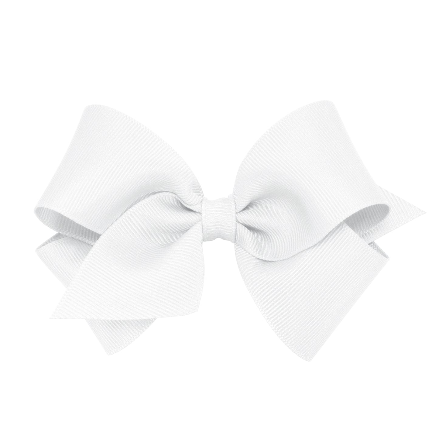 Small Classic Grosgrain Hair Bow (Plain Wrap) - White