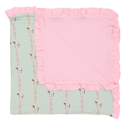 Girls Paloma Roundup Stroller Blanket with Ruffle