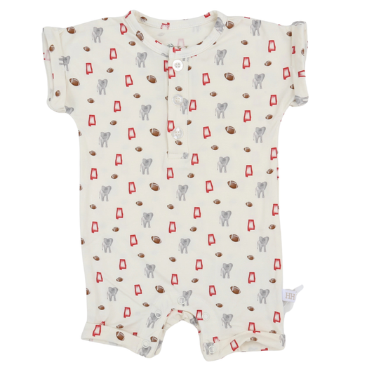 Boys Elephant Button Romper