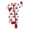 Boys Santa's Little Red Tractor Zipper Romper