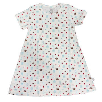 Girls Blue Miss Pom Bamboo Dress